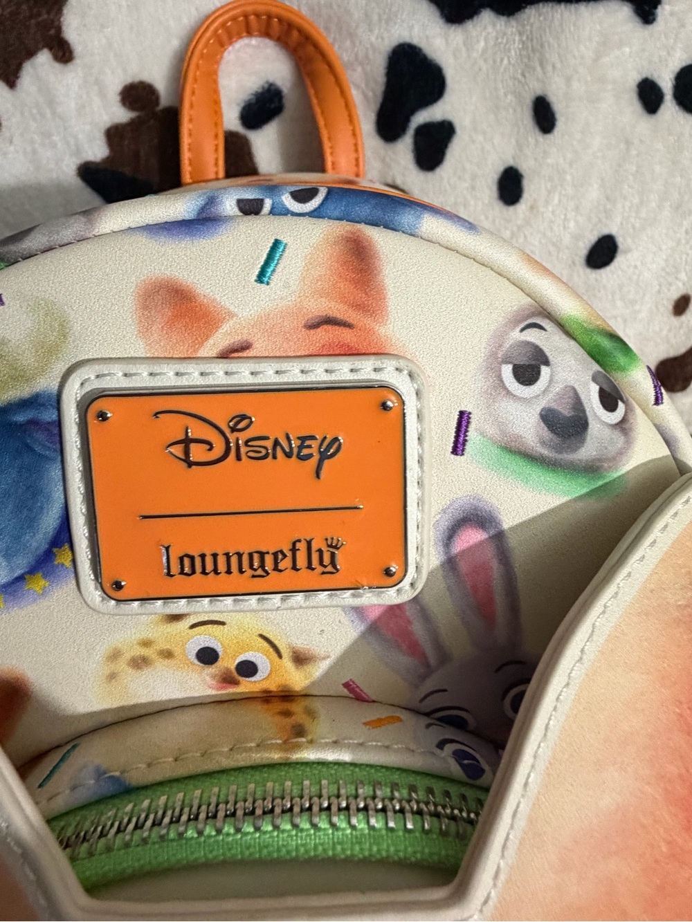 Loungefly Disney Orange & Green Fox Plush Mini Backpack - Picture 2 of 6
